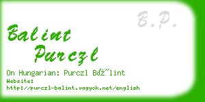 balint purczl business card